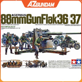 Mô Hính Lắp Ráp Tank Cannon 88mm Gun Flak 36/37 German Chính hãng Tamiya Nhật Bản Tỉ Lệ 1/35