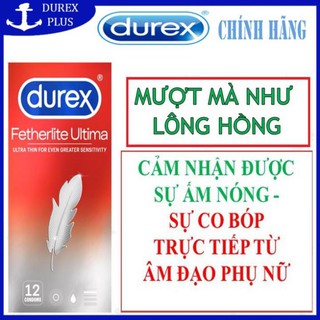 Bao cao su durex fetherlite ultima siêu mỏng 01 hộp bcs durex / 12 bao