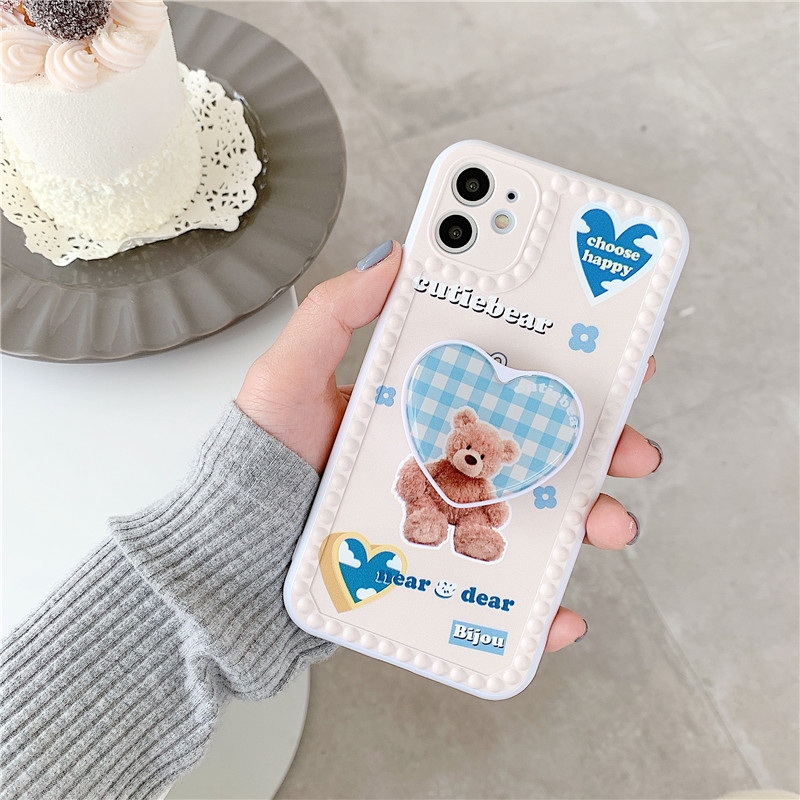Ốp Điện Thoại Mềm Có Giá Đỡ Hình Gấu Cho Apple X / Xs / Xr / Se 7 / 11se20 | BigBuy360 - bigbuy360.vn