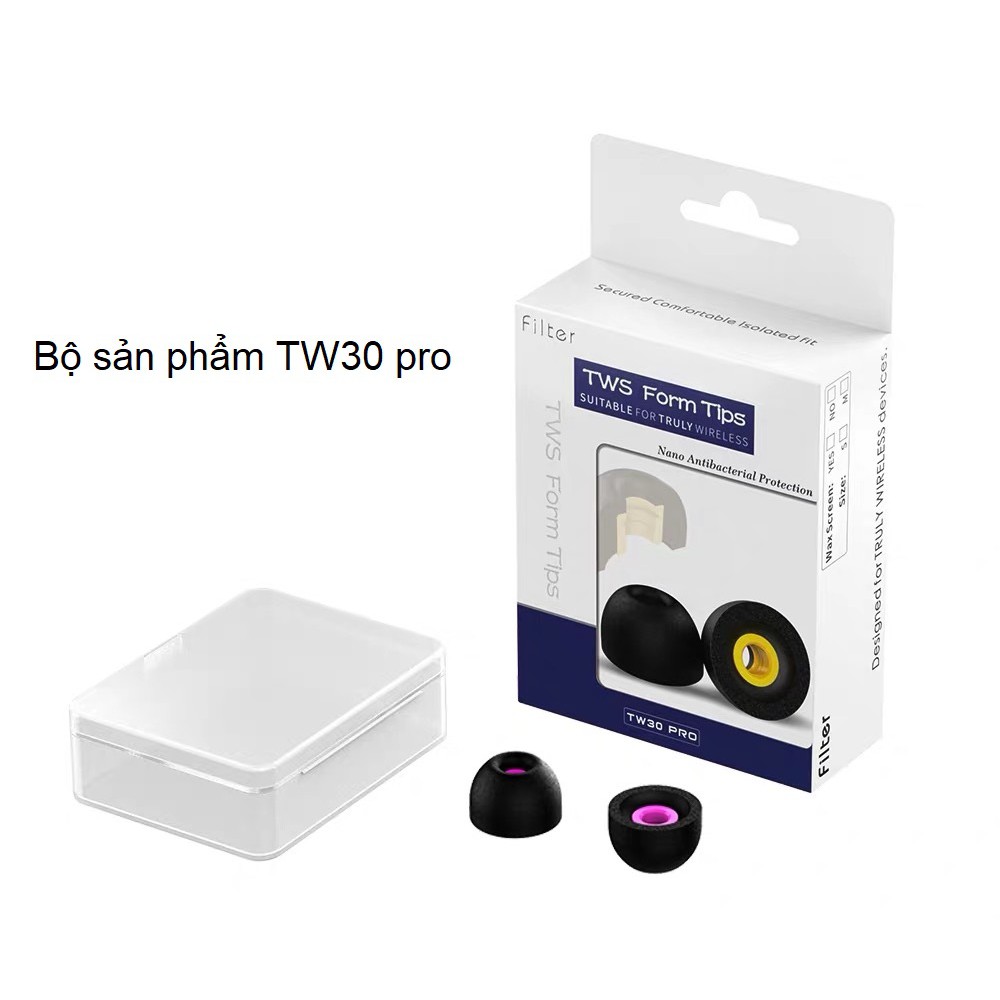 Nút tip đệm tai nghe bọt biển cho tai nghe True Wireless Sennheiser momentum Jabra Galaxy buds Sony wf-1000xm3 TW30 Pro