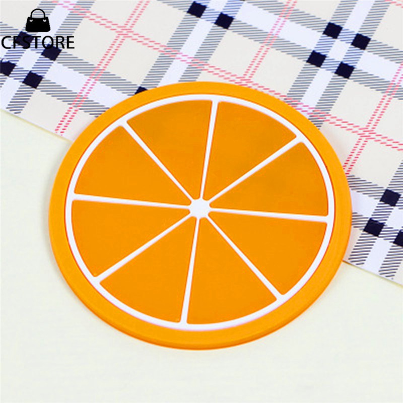 Tấm lót ly chống trượt , chất liệu silicone hình trái cây