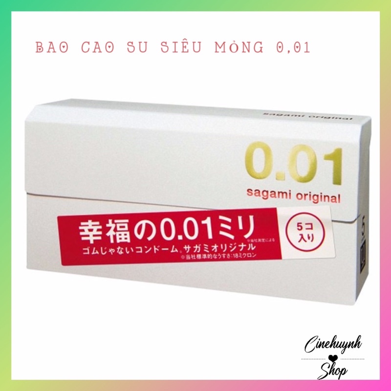 BAO CAO SU SIÊU MỎNG NHẤT THẾ GIỚI SAGAMI ORIGINAL 0,01 NỘI ĐỊA NHẬT HỘP 5 CÁI