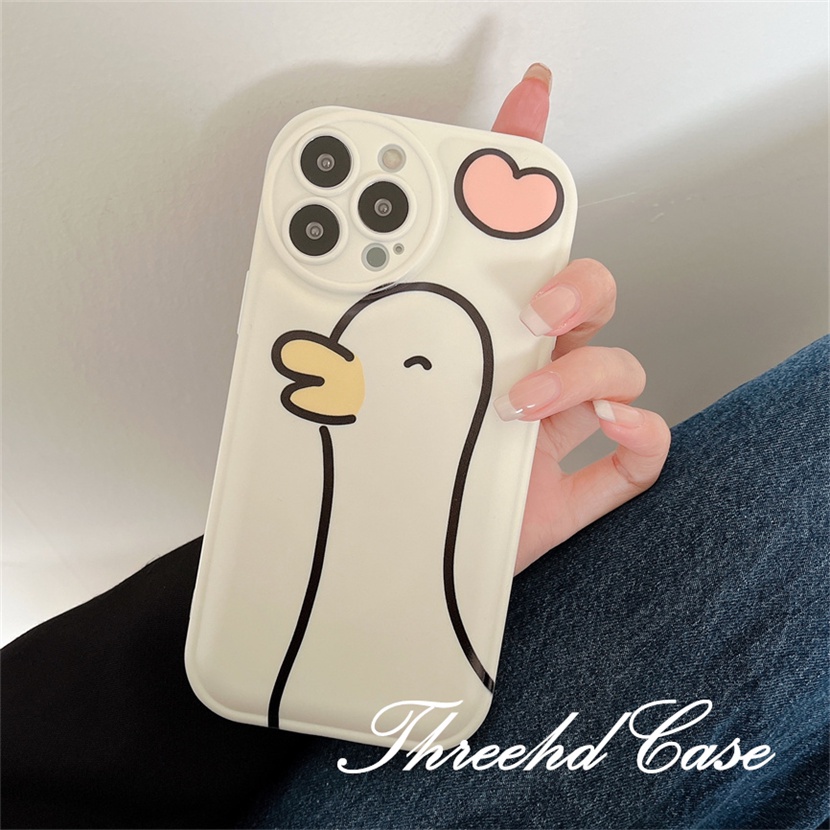 Ốp Điện Thoại TPU Đệm Khí Chống Rơi In Hình Vịt Hoạt Hình Cho iPhone 14 13 12 11 Pro Max SE 2020 X Xr Xs Max 8 7 6 6s Plus