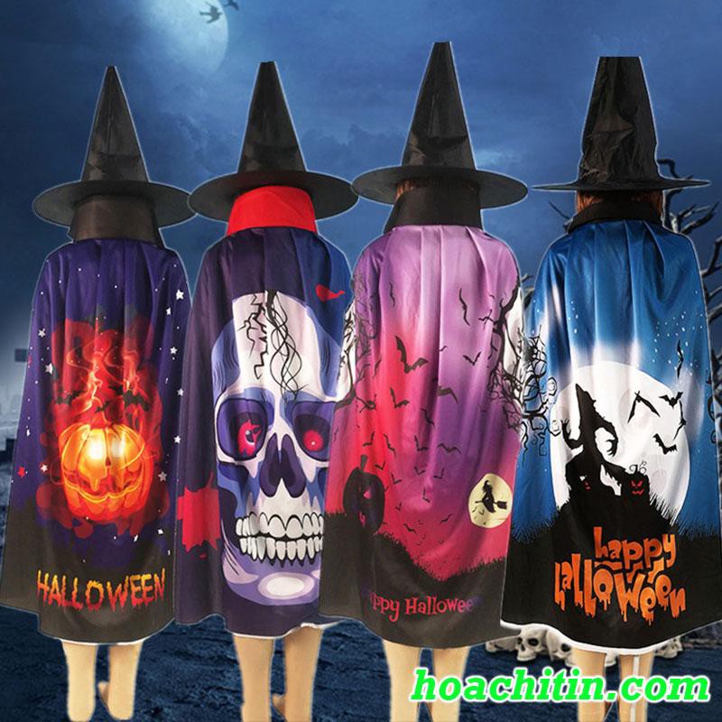 Áo Choàng hoá trang Halloween kèm nón Size 80cm