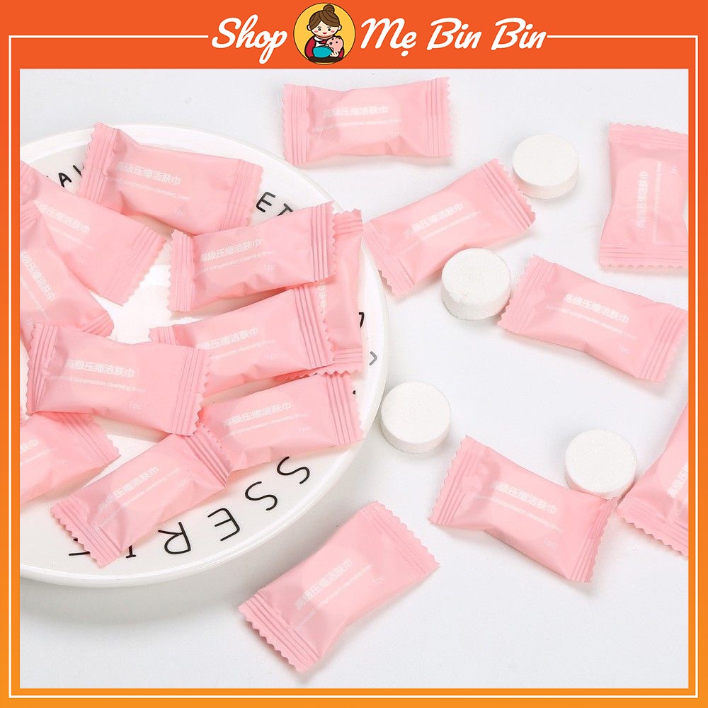 Khăn giấy nén hình viên kẹo tiện dùng đi du lịch đi chơi đi làm