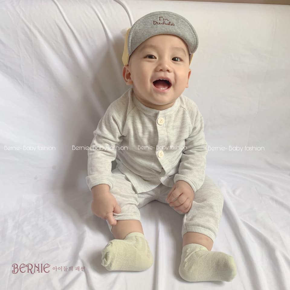 BỘ COTTON GÂN XỐP DÀI TAY CHO BÉ TRAI BÉ GÁI