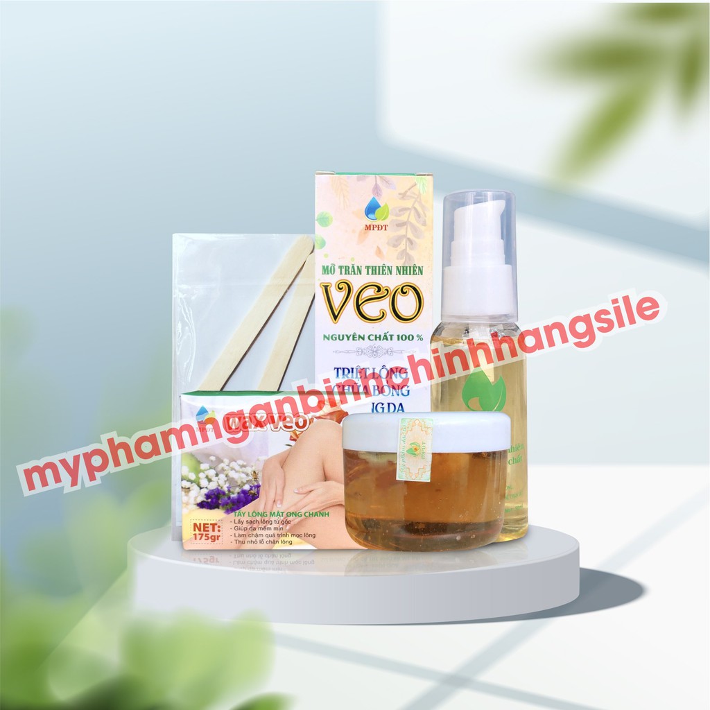 [Chính Hãng] Combo TRIỆT LÔNG VĨNH VIỄN Gồm 2 sản phẩm [1 Wax lông tẩy lông + 1 Tinh chất mỡ trăn + tặng giấy wax, que]