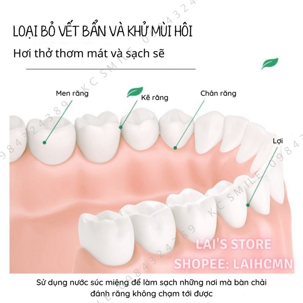Nước súc miệng vị đào, cam, chanh bạc hà gói 10ml - Khử trùng miệng, hơi thở thơm mát dài lâu, Vệ sinh răng miệng