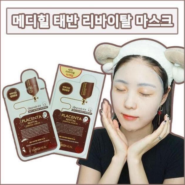 Mặt nạ nhau thai cừu giúp phục hồi da Mediheal Placenta Revital Essential Mask EX