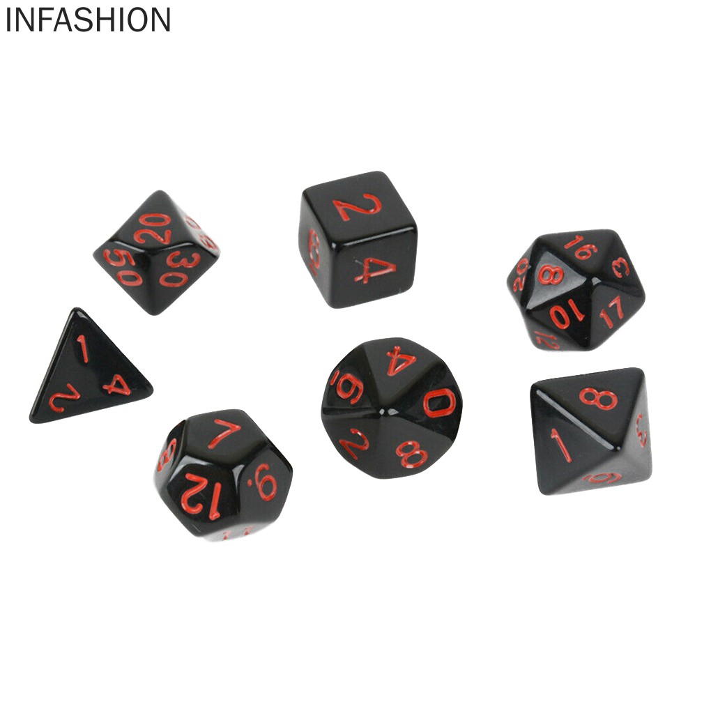 Set 7 Viên Xúc Xắc Acrylic In Chữ Số