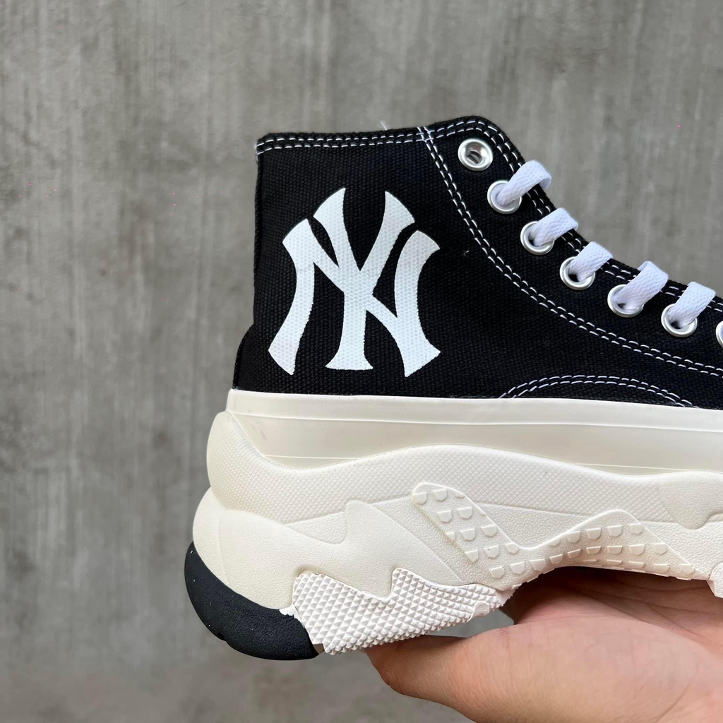Giày MLB chunky High New York Yankess black, mlb đen cổ cao, bản chuẩn