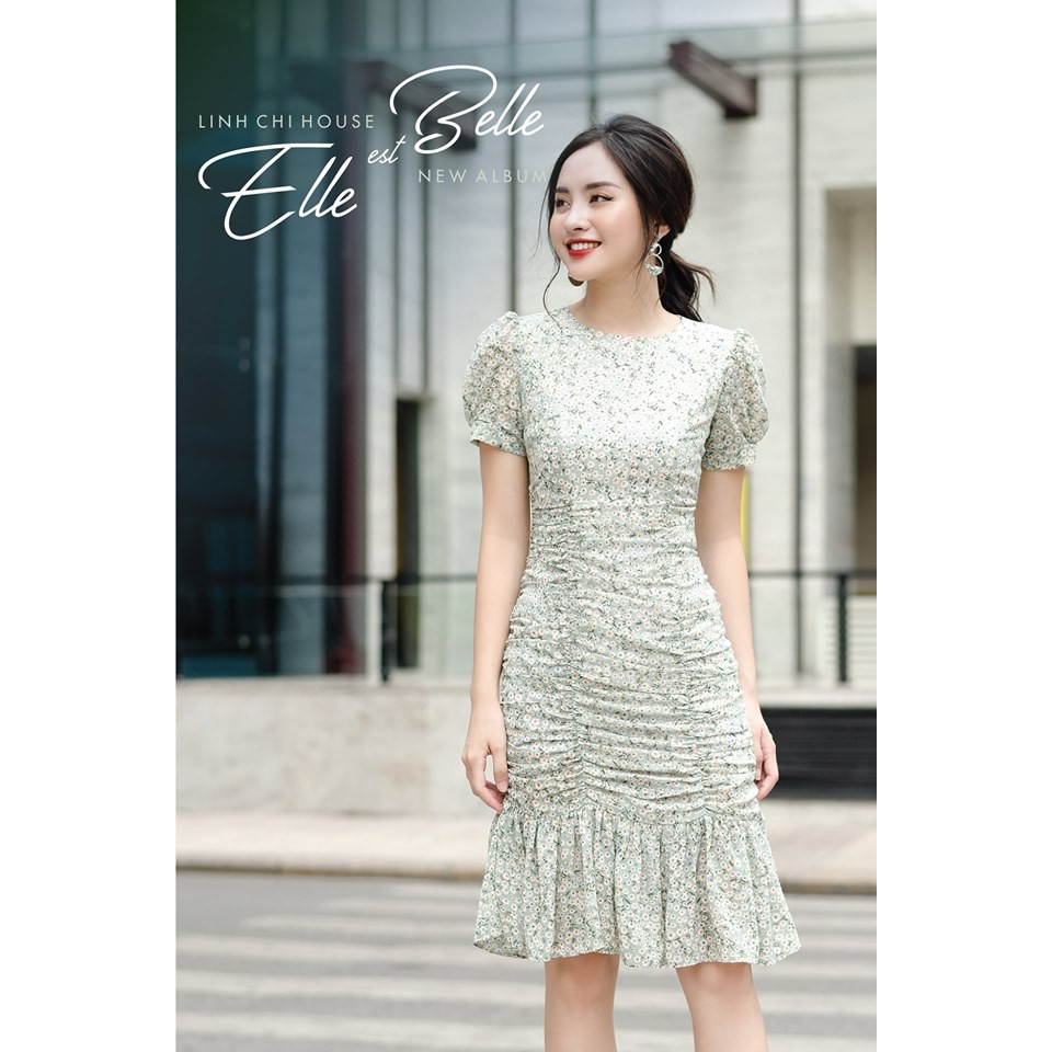 Đầm Hoa Đuôi Cá Phong Cách Nhẹ Nhàng Thanh Xuân Thời Trang Bonucci V145