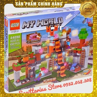 Lego QS08-44090 Lắp Ráp Thành Phố Minecraft ( 650+ Mảnh - Có Đèn LED )[ Hàng Có Sẵn ]