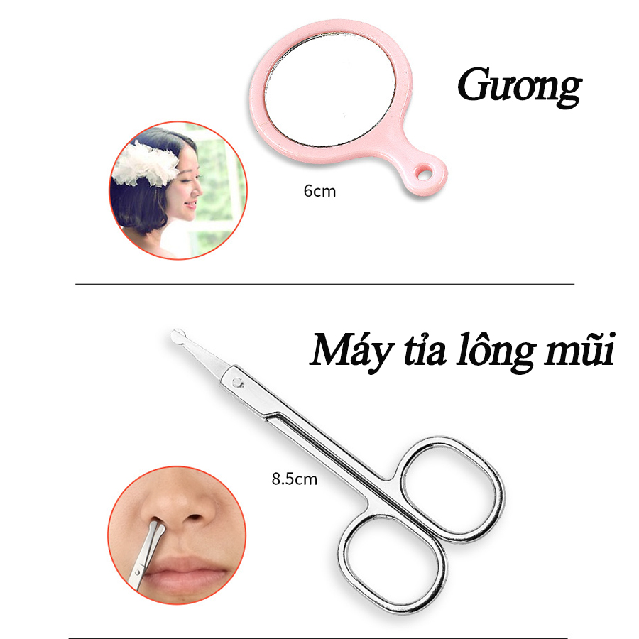 Set 10 món trang điểm dành cho mắt mày gồm kẹp bấm mi KB-XMGG