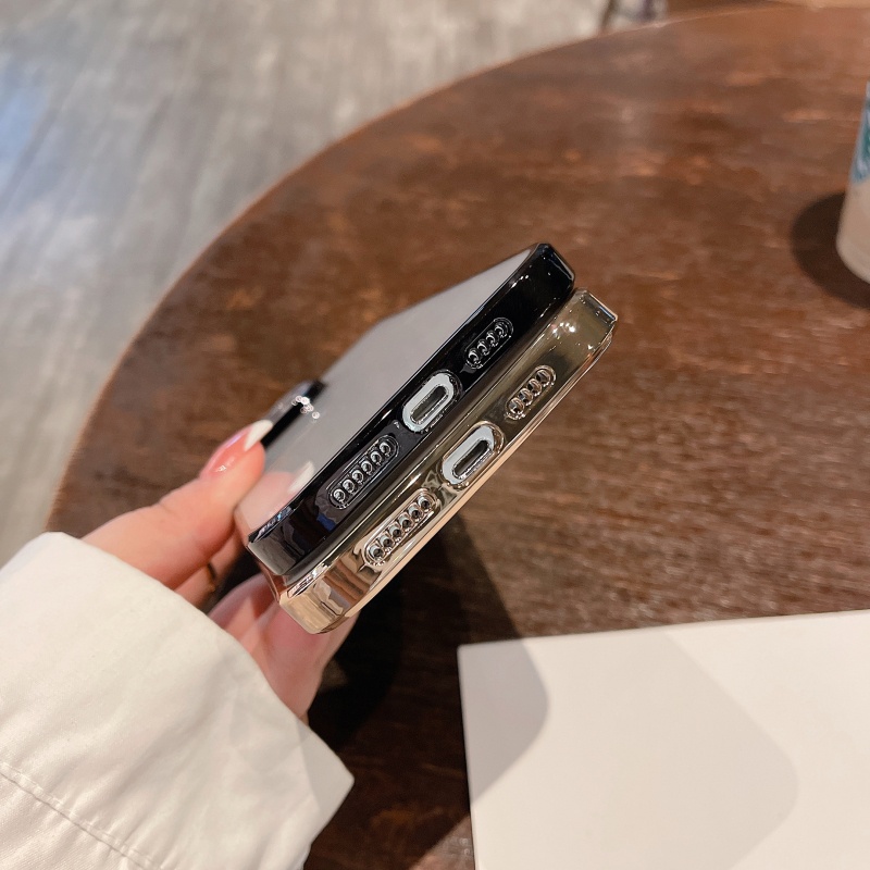 Ốp Điện Thoại Nhựa Cứng Trong Suốt Viền Thẳng Bề Mặt Nhám Có Viền Bảo Vệ Camera Cho iPhone 14 13 12 11 Pro Max Plus