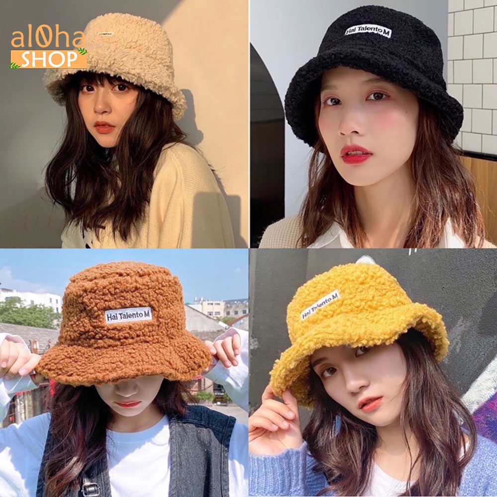 Nón bucket lông cừu - mũ tai bèo Ulzzang phong cách Hàn - al0ha Shop