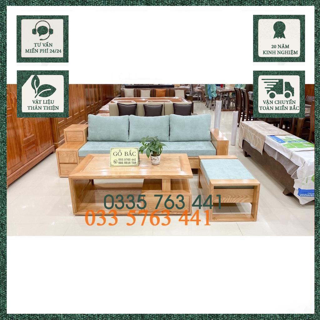 Ghế Sofa gỗ 3 ngăn kéo văng dài 2,3 mét gỗ sồi nga 100%