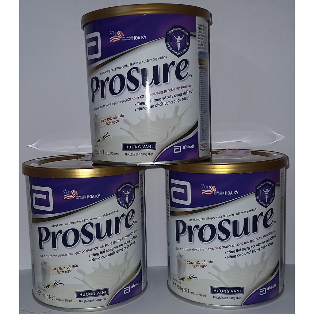 Sữa bột Abbott Prosure 380g hương vani dành cho người ung thư - Hàng chính hãng date mới nhất