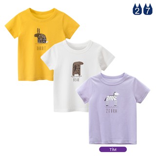Áo thun bé gái 27HOME họa tiết đáng yêu cho bé chất cotton mềm mại