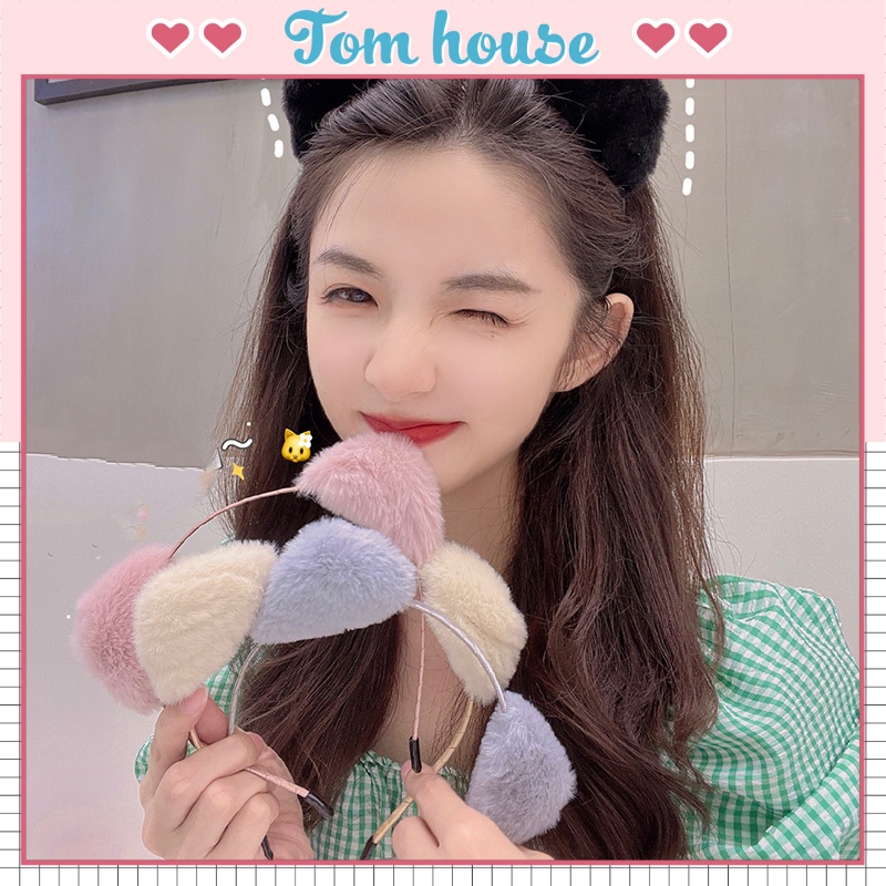 Bờm cài tóc hình thú tai mèo cute phong cách ulzzang Hàn Quốc vải bông Tom House BTO 03