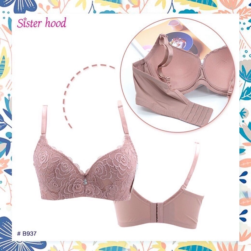 Áo lót nữ áo ngực ren Thái lan mút mỏng có gọng bigsize cup B Sister Hood 937 size 36 đến size 42 thời trang nữ