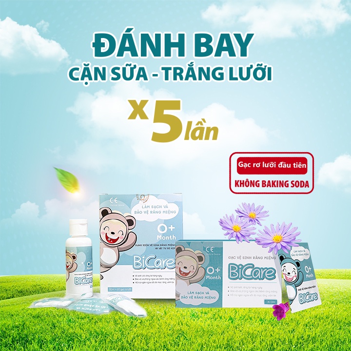 Dung dịch rơ lưỡi, vệ sinh răng miệng Bicare [Tặng 20 gạc cao cấp]