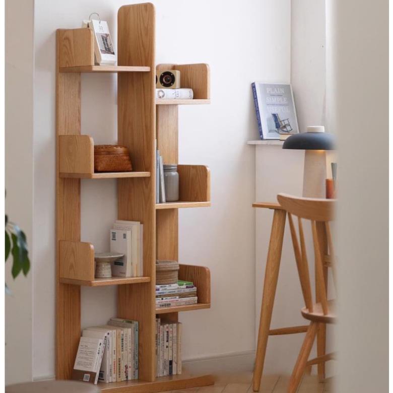 Kệ để sách đa năng xương rồng, phù hợp trang trí nội thất phòng ngủ, phòng khách, kích thước 40cm x 20cm x 120cm màu gỗ