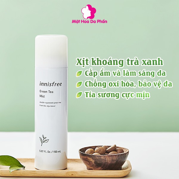 Xịt khoáng dưỡng ẩm Innisfree Green Tea Mist 50ml Hàn Quốc