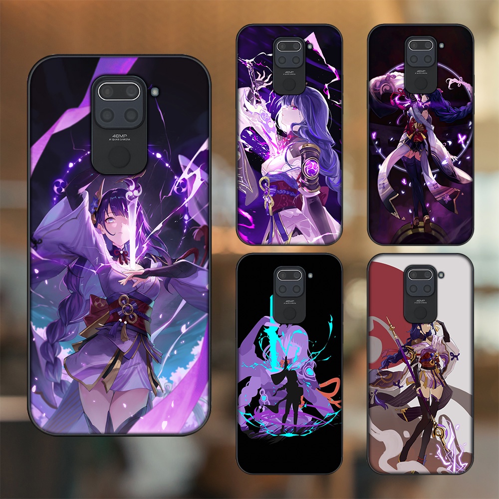 Ốp lưng Xiaomi Redmi Note 9 viền đen in hình Raiden Shogun Genshin Impact