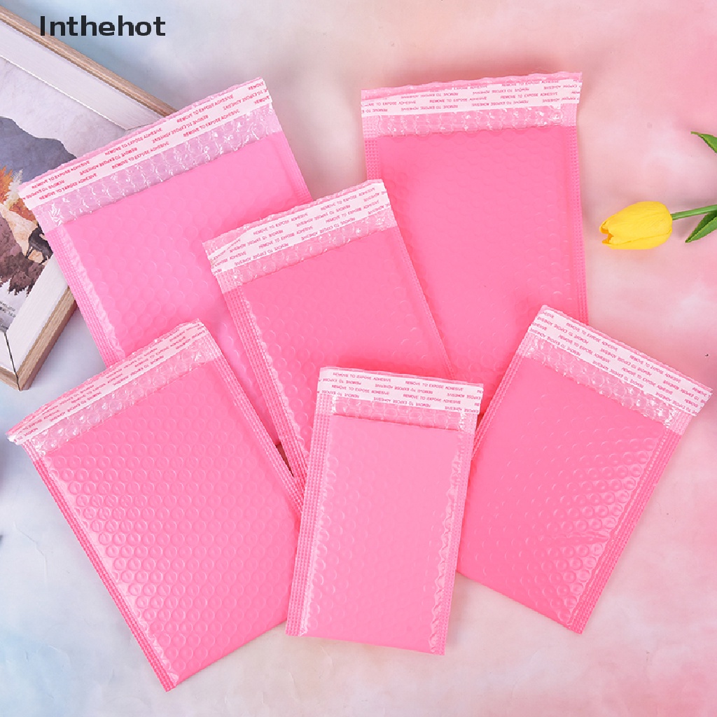 [Inthehot] Set 10 túi bong bóng niêm phong bao bì hàng bán chạy màu hồng