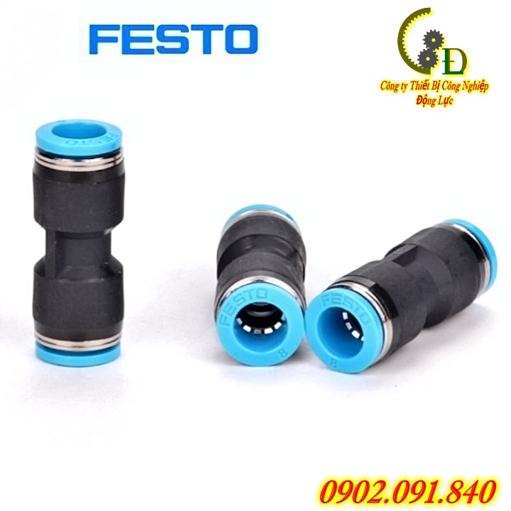 Khớp nối nhanh thẳng dây hơi máy nén khí Festo Đức 1cái QS✴️Chính Hãng✴️Van tiết lưu, đầu cút ống khí phi 4/6/8/10/12