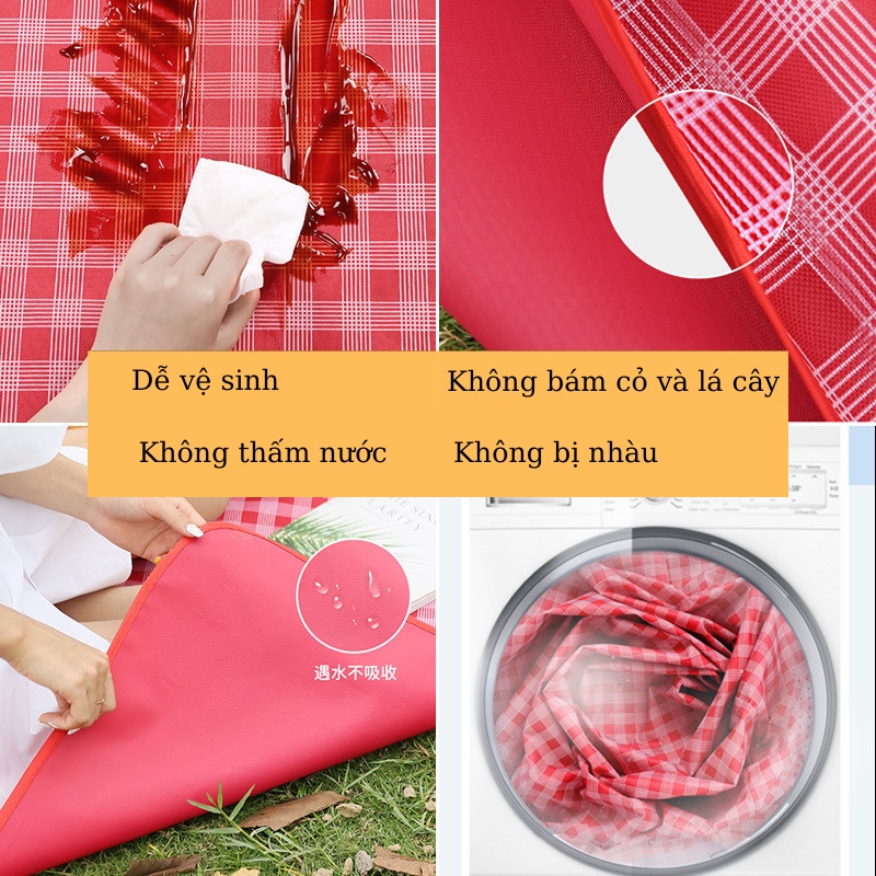 Thảm dã ngoại, thảm picnic gấp gọn, thảm du lịch chống thấm nước họa tiết caro cao cấp | BigBuy360 - bigbuy360.vn
