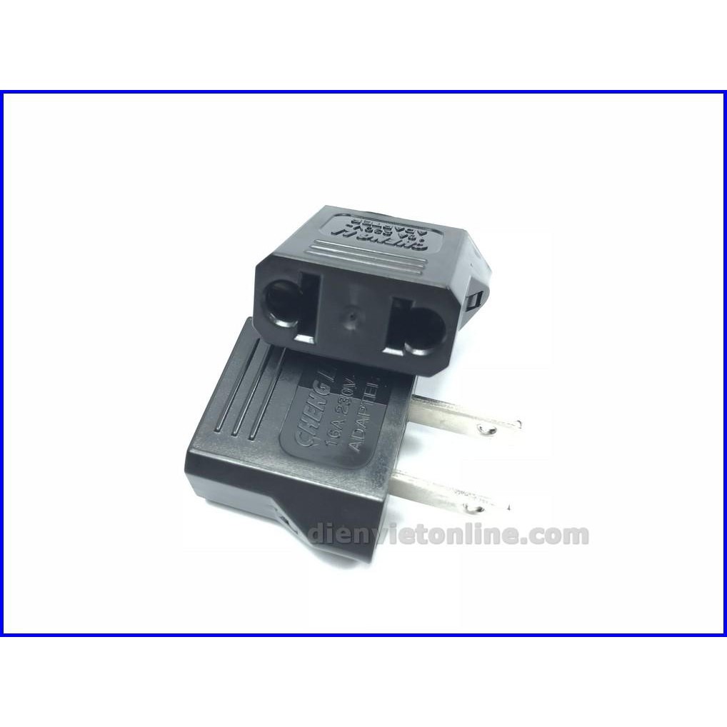 [Combo] 2 Phích cắm chuyển chân dẹp ra lỗ tròn cao cấp Cheng li - Điện Việt
