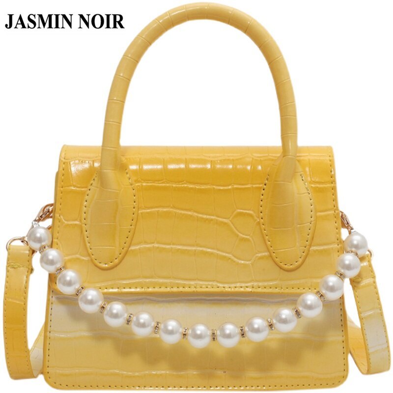 Túi Xách JASMIN NOIR Họa Tiết Da Cá Sấu Đính Ngọc Trai Giả Thời Trang Mùa Hè Phong Cách Phương Tây Cho Nữ 2021