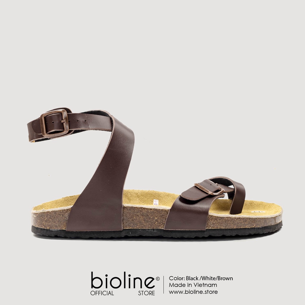 PU16-Dép da sandal đế trấu BIRKEN cao cổ Unisex, xăng đan học sinh đi học Bioline Official Store