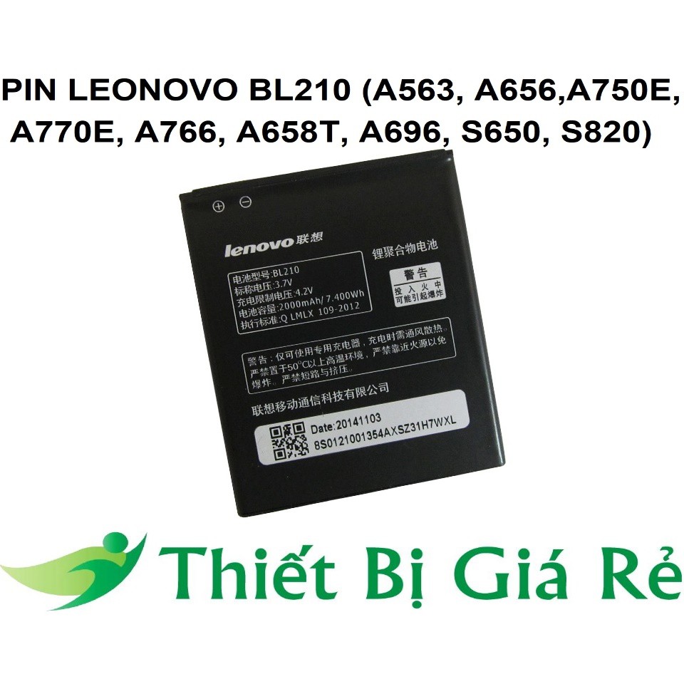 PIN LENOVO BL210 (A563, A656,A750E, A770E, A766, A658T, A696, S650, S820)