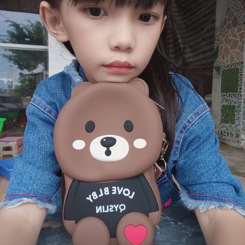 Túi gấu brown silicon