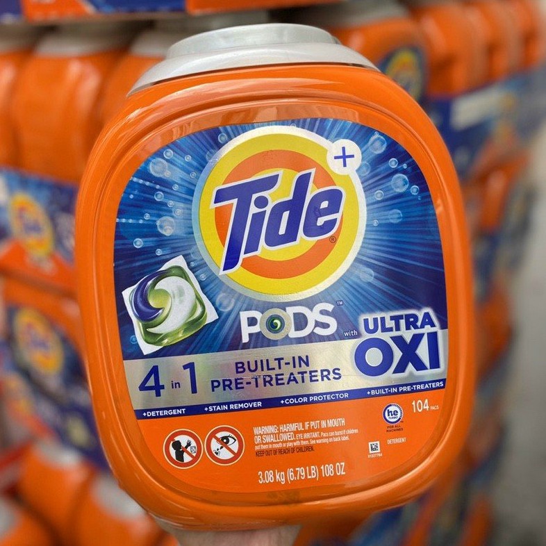 Viên Giặt Tide Pods Ultra Oxi 104 Viên 3.08kg - Mỹ