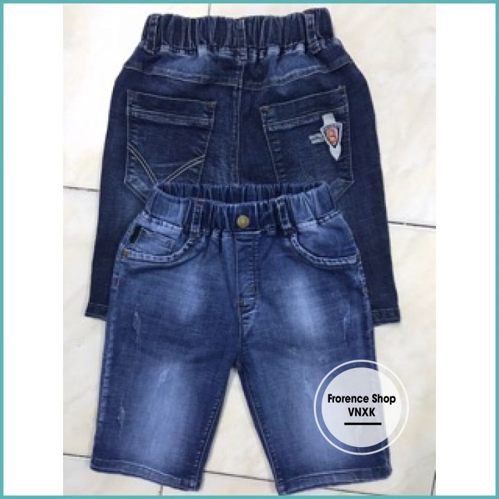 Quần Jean Lửng Bé Trai 6-12 Tuổi - Quần Jeen Co Giãn 4 Chiều Size 25-50 kg