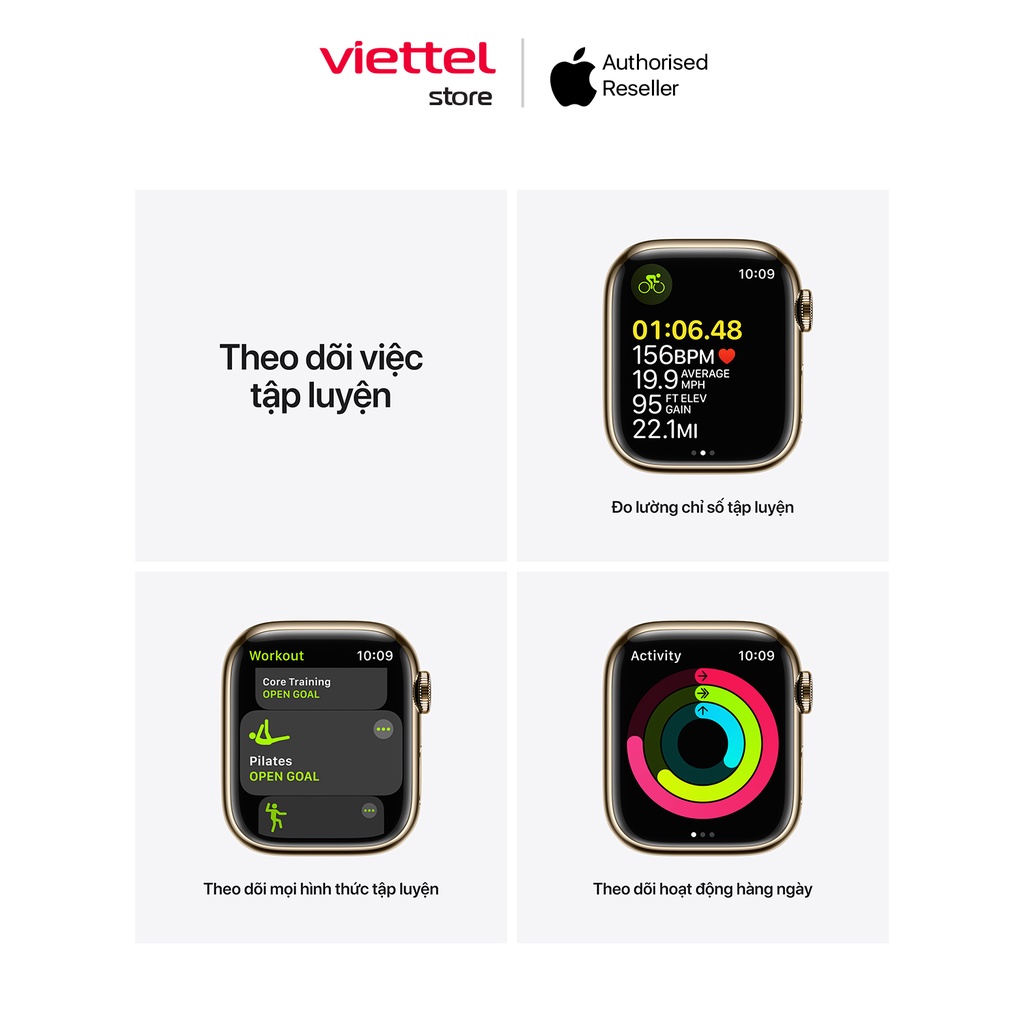 Apple Watch Series 7 Viền thép dây Milanese loop Cellular Chính hãng (VN/A)