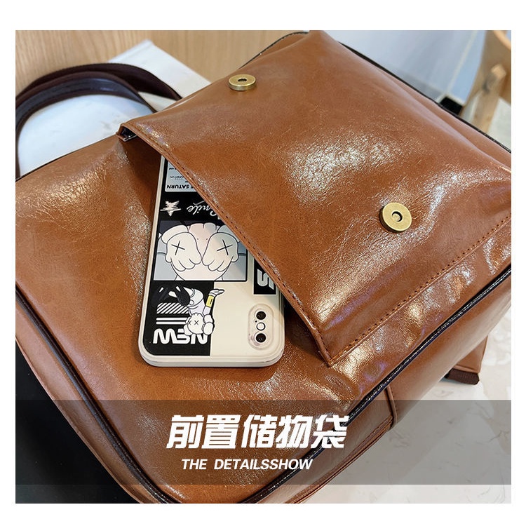 British backpack women's 2022 new soft leather large capacity leisure travel computer backpack college style schoolbag