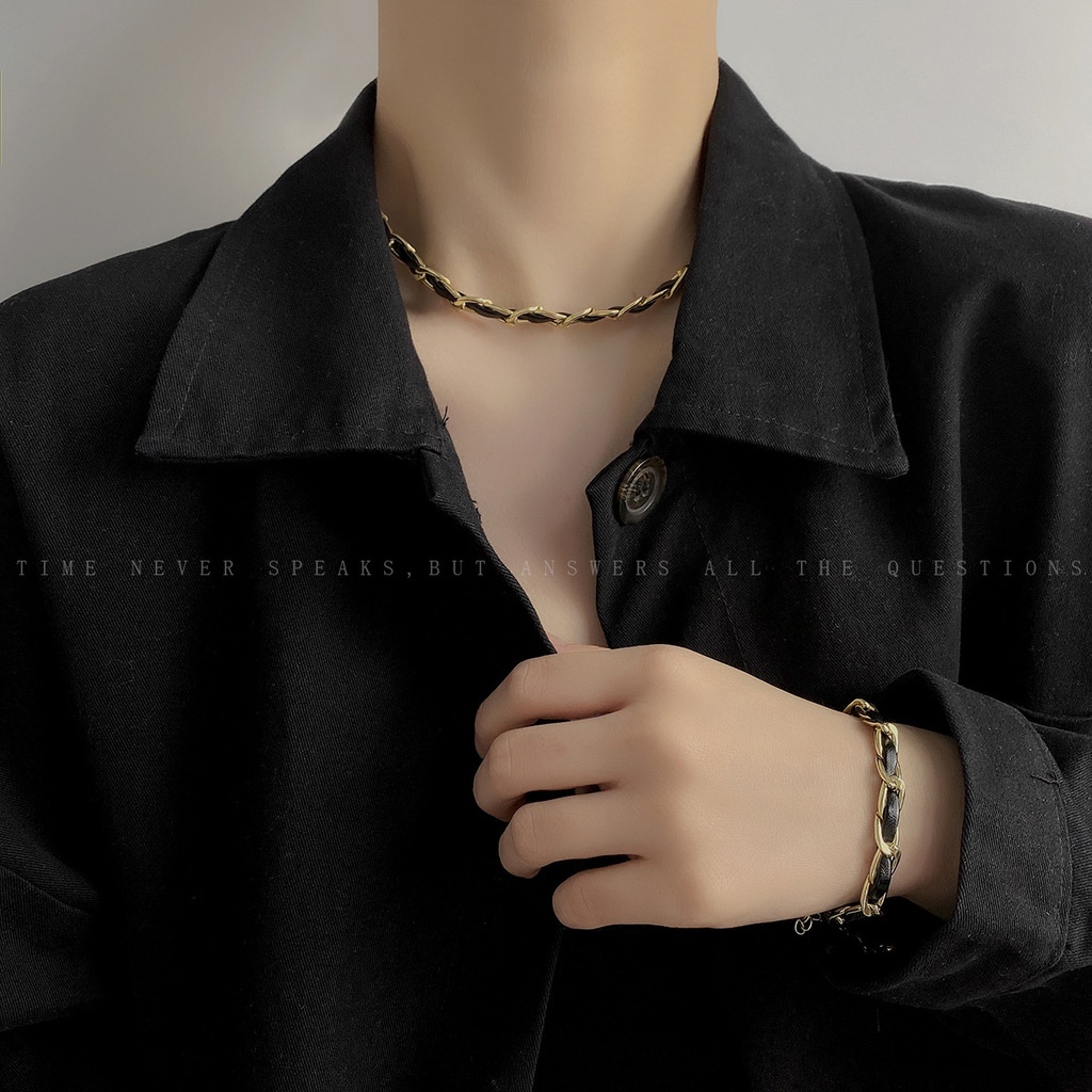 Vòng Cổ Bằng Da Phong Cách Hiphop Thời Trang Cho Nữ