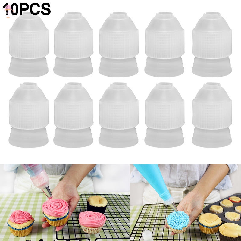 Set 10 Đầu Nối Đui Bắt Kem Trang Trí Bánh Bằng Nhựa Tiện Dụng