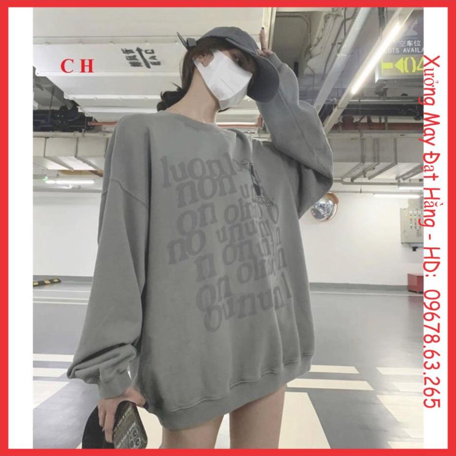 Áo Sweater in chữ LUON chất nỉ cotton hàng loại 1, áo khoác nỉ nữ form thụng freesize dáng unisex chuẩn Hàn <3 | BigBuy360 - bigbuy360.vn