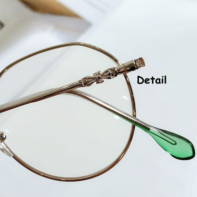 Mắt Kính Gọng Kim Loại Tròn Chống Bức Xạ Máy Tính Cho Nam Nữ