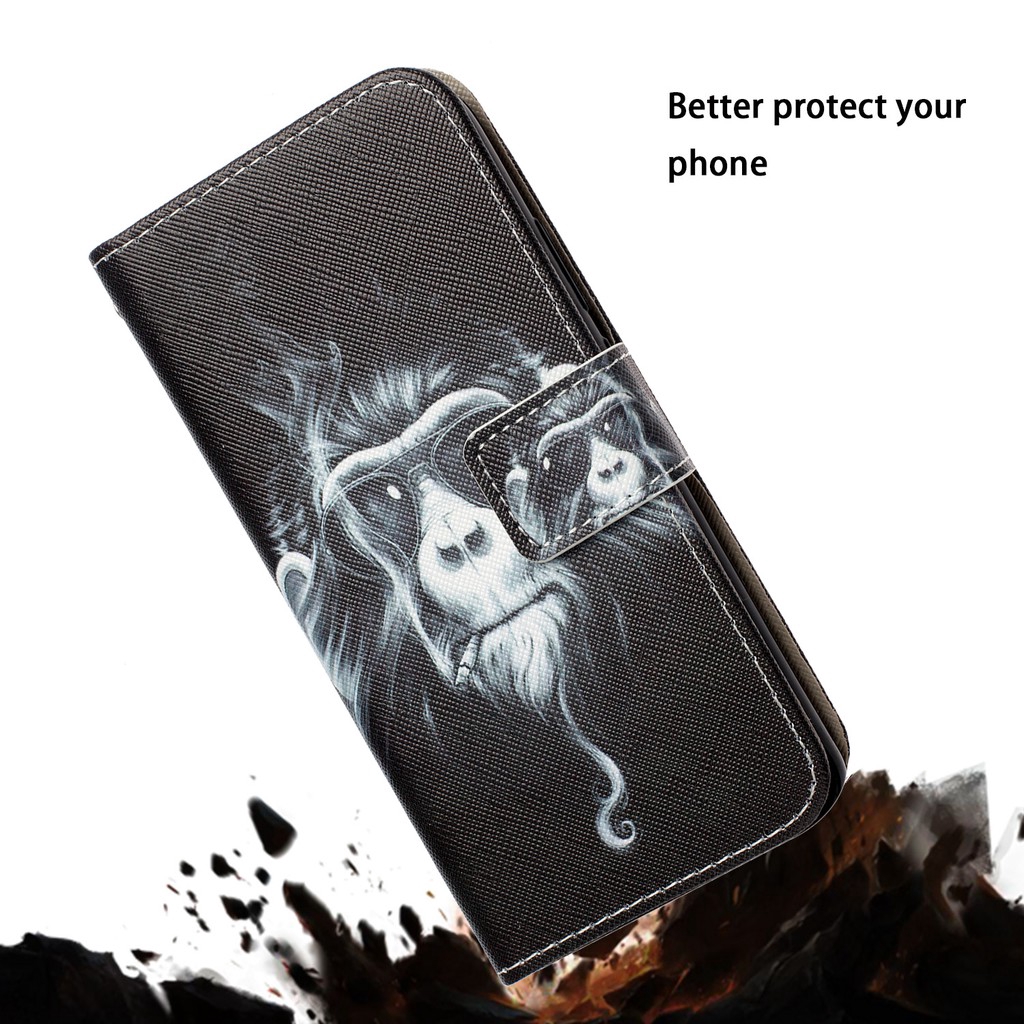 Bao da điện thoại nắp lật kiêm ví tiền in hình đa dạng cho Huawei Enjoy7S/Psmart Honor10 Mate10 Mate10Lite Y5