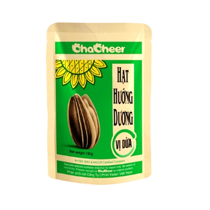 Combo 10 gói Hạt hướng dương vị dừa/Ngũ vị Chacheer 130gr