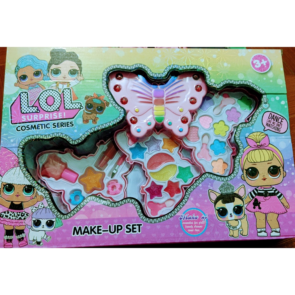 đồ chơi trang điểm hộp hình con bướm siêu dễ thương dành cho bé gái