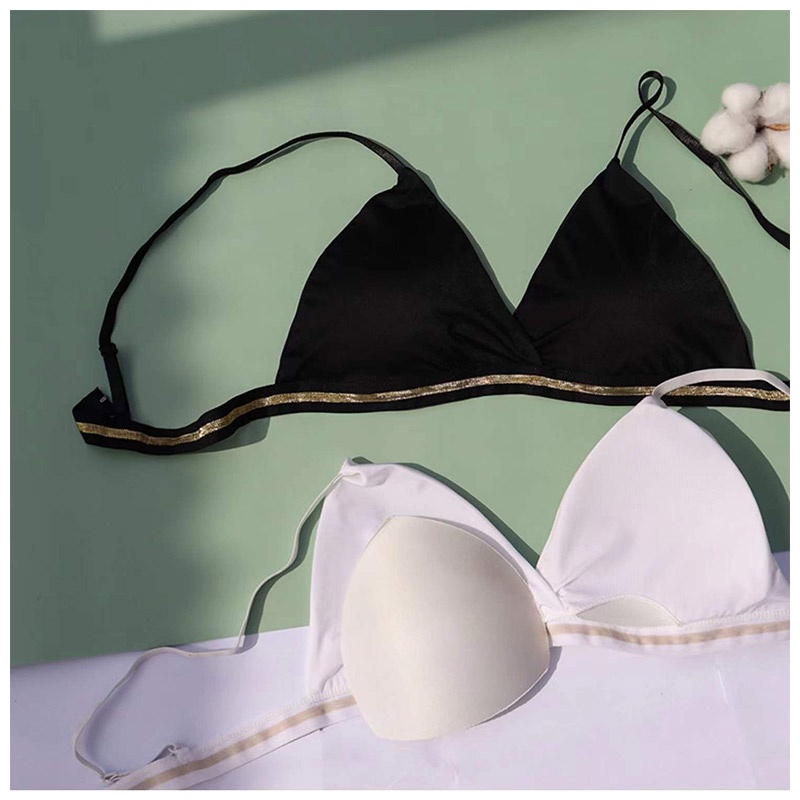Set đồ lót ZXYOUPING vải lụa lạnh không đường may cúp tam giác kiểu Pháp cá tính
