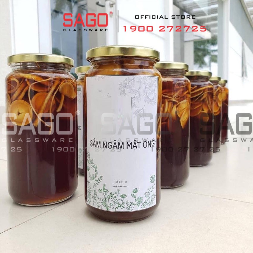 Hũ thuỷ tinh tròn 1000ml nắp thiếc ( H-1000)